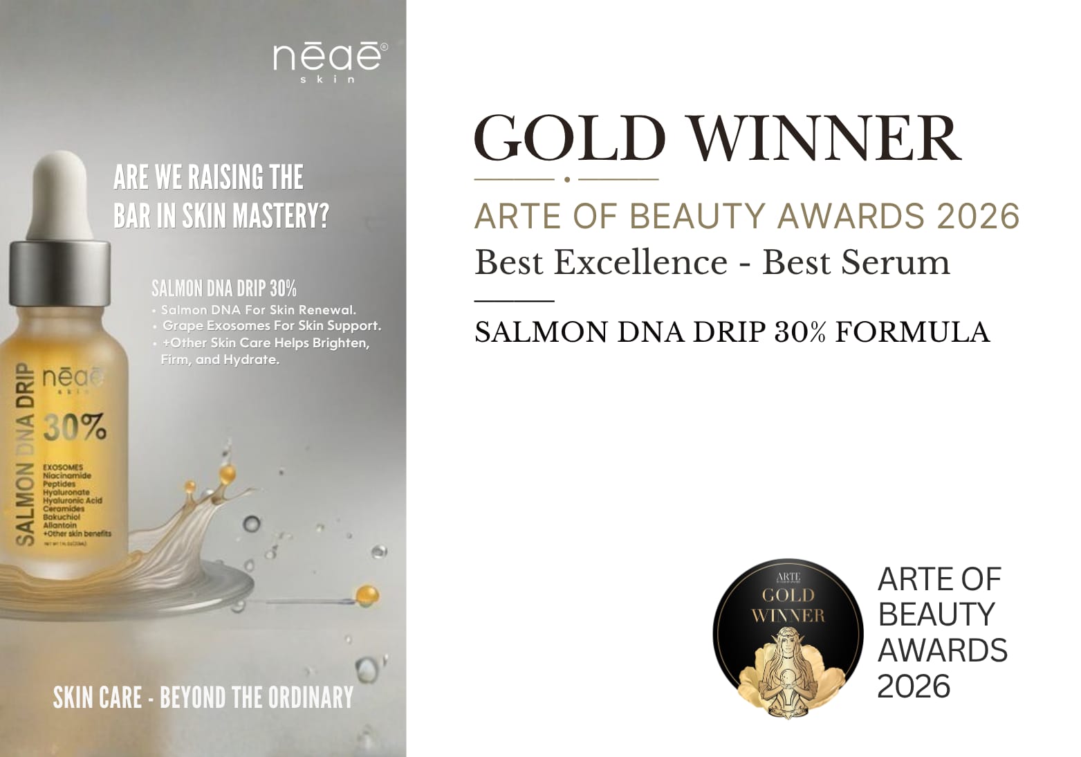 Arte of Beauty Awards - Nēaē Skin Salmon DNA Drip 30% Formula — The Drip System™